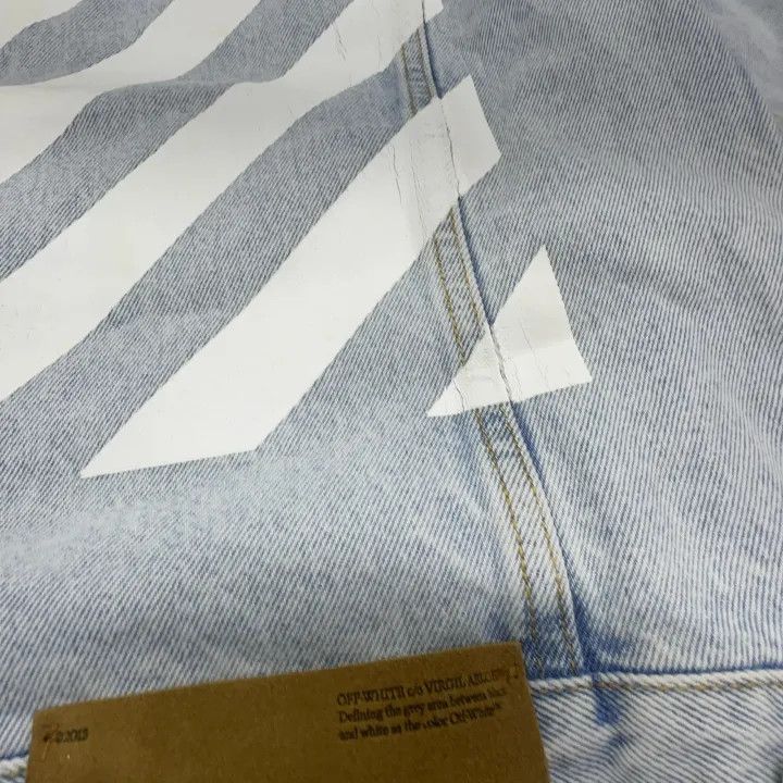 Off-White Off-White Blue Denim Logo Jacket for Men 0079 Size US L / EU 52-54 / 3 - 11 Thumbnail