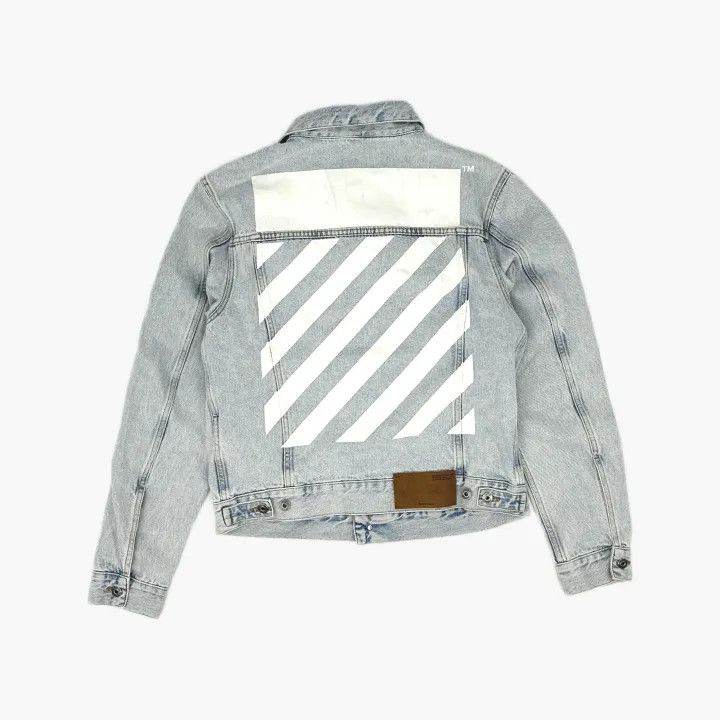 Off-White Off-White Blue Denim Logo Jacket for Men 0079 Size US L / EU 52-54 / 3 - 3 Thumbnail