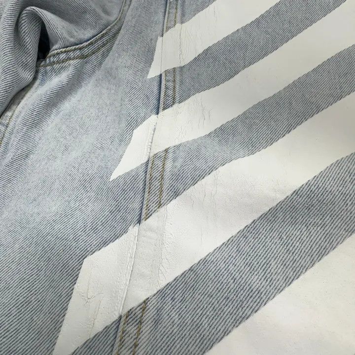 Off-White Off-White Blue Denim Logo Jacket for Men 0079 Size US L / EU 52-54 / 3 - 10 Thumbnail