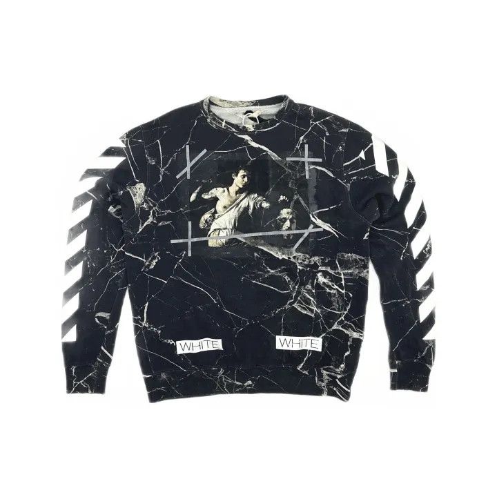 Off-White Off-White Black Marble Pattern Sweatshirt 0079 Size US M / EU 48-50 / 2 - 2 Thumbnail