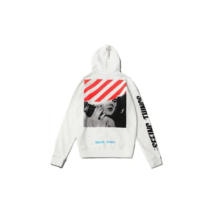 Off-White OFF-WHITE Marilyn Monroe Hoodie - White 0079 Size US XXS / EU 40 - 2 Thumbnail