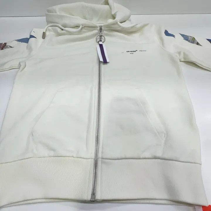 Off-White OFF-WHITE Zipped Up Hoodie White for Men 0079 Size US XXS / EU 40 - 7 Thumbnail