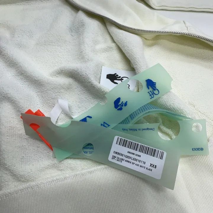 Off-White OFF-WHITE Zipped Up Hoodie White for Men 0079 Size US XXS / EU 40 - 4 Thumbnail