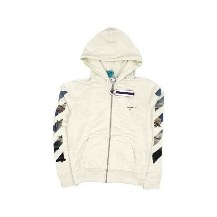 Off-White OFF-WHITE Zipped Up Hoodie White for Men 0079 Size US XXS / EU 40 - 2 Thumbnail