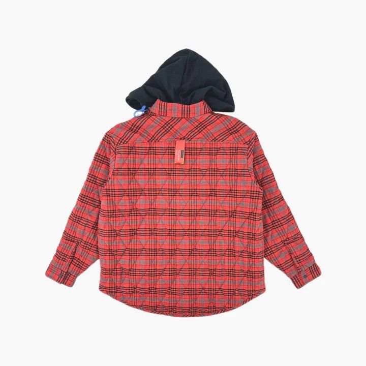 Off-White Off-White Red Plaid Flannel Hooded Shirt Jacket 0079 Size US XL / EU 56 / 4 - 3 Thumbnail