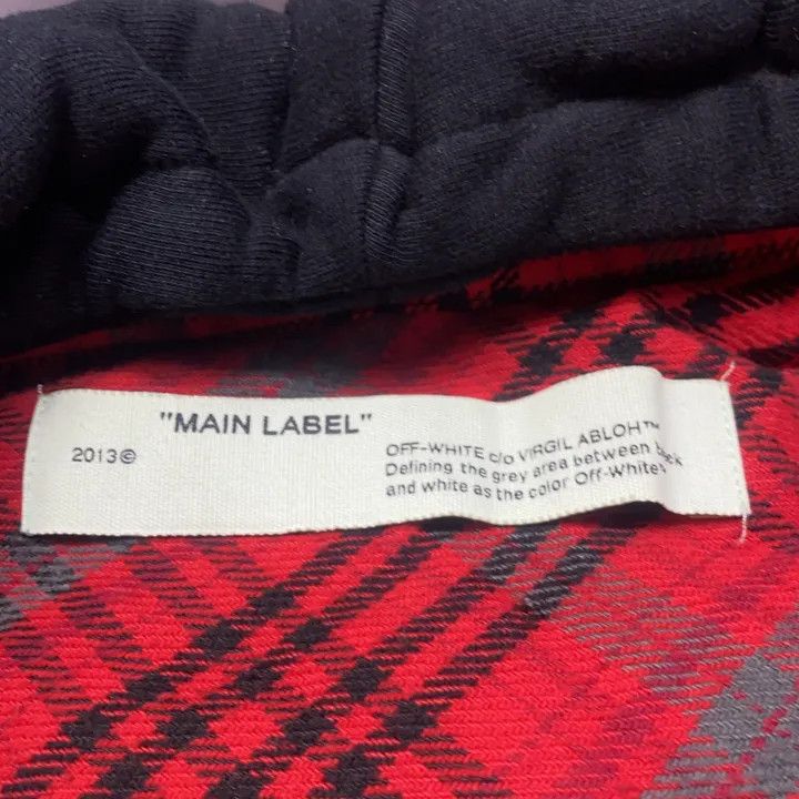 Off-White Off-White Red Plaid Flannel Hooded Shirt Jacket 0079 Size US XL / EU 56 / 4 - 7 Thumbnail