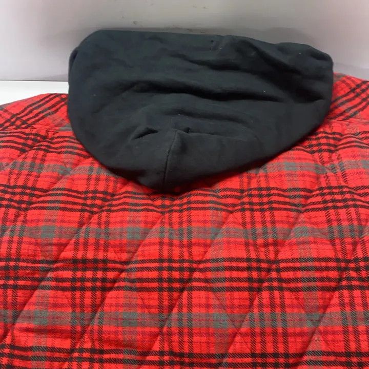 Off-White Off-White Red Plaid Flannel Hooded Shirt Jacket 0079 Size US XL / EU 56 / 4 - 8 Thumbnail