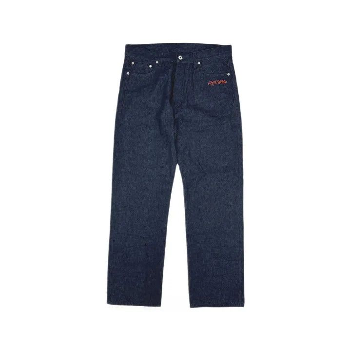 Off-White Off-White Embroidered Logo Straight Leg Jeans 0079 Size US 33 - 2 Thumbnail