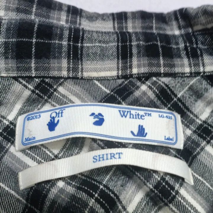 Off-White OFF-WHITE Black Plaid Long Sleeve Shirt 0079 Size US XL / EU 56 / 4 - 4 Thumbnail