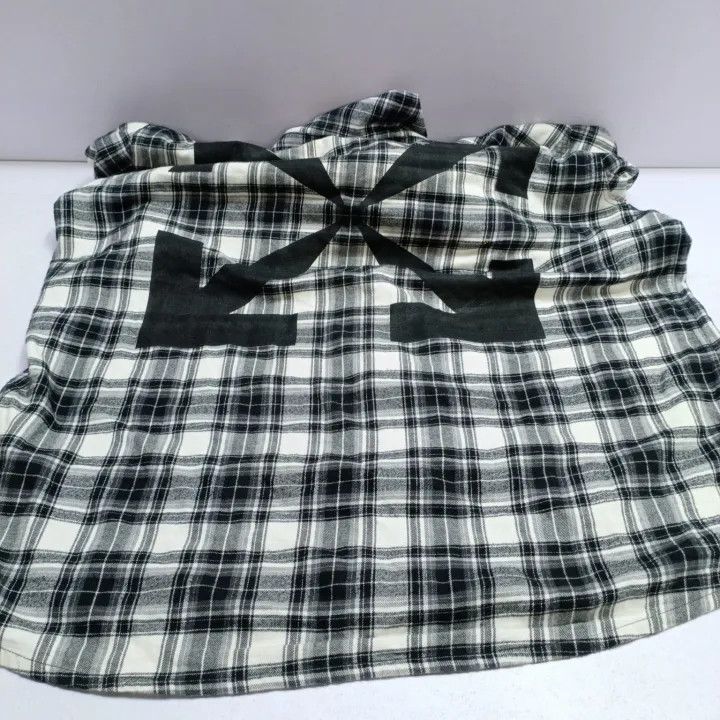 Off-White OFF-WHITE Black Plaid Long Sleeve Shirt 0079 Size US XL / EU 56 / 4 - 15 Thumbnail