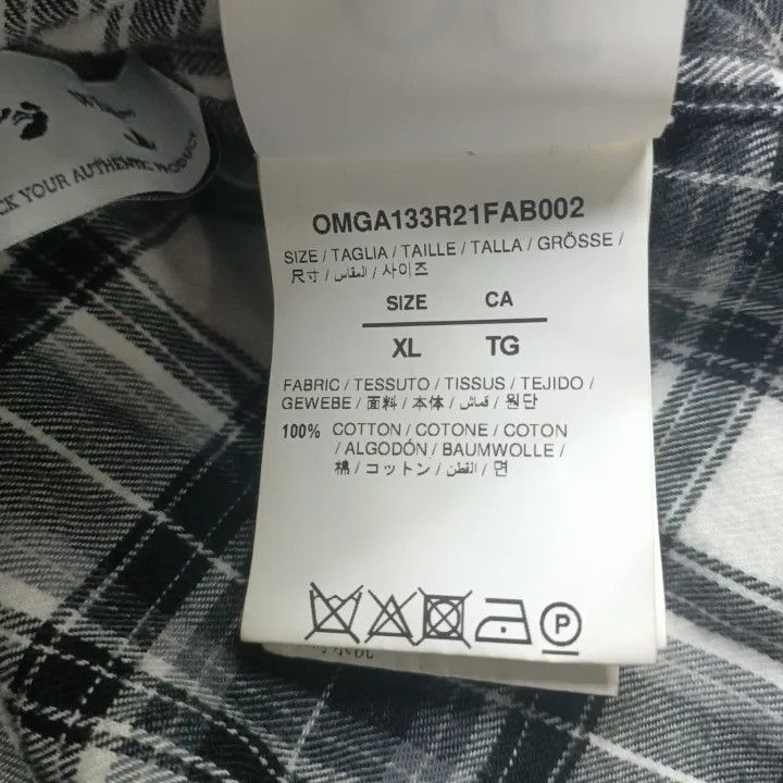 Off-White OFF-WHITE Black Plaid Long Sleeve Shirt 0079 Size US XL / EU 56 / 4 - 5 Thumbnail