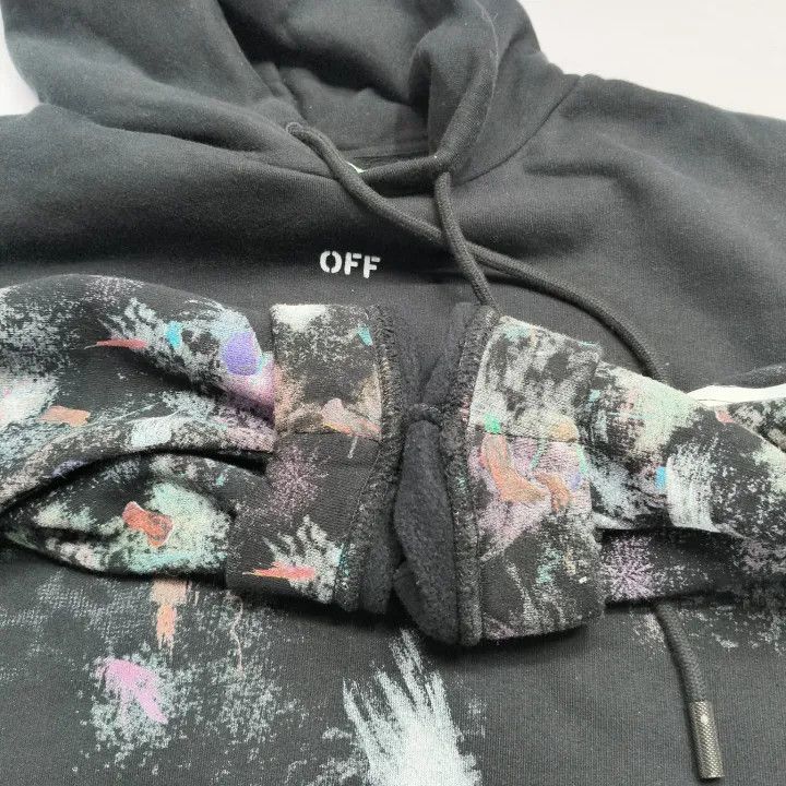 Off-White Off-White Black Graphic Print Cotton Hoodie 0079 Size US L / EU 52-54 / 3 - 8 Thumbnail