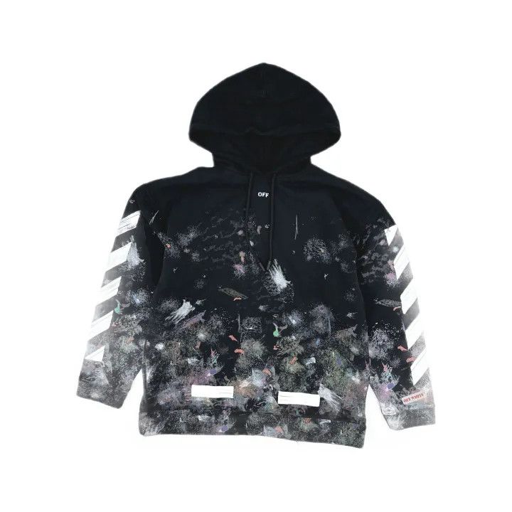 Off-White Off-White Black Graphic Print Cotton Hoodie 0079 Size US L / EU 52-54 / 3 - 2 Thumbnail