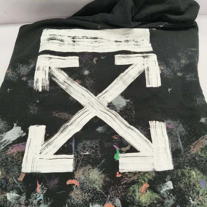 Off-White Off-White Black Graphic Print Cotton Hoodie 0079 Size US L / EU 52-54 / 3 - 11 Thumbnail