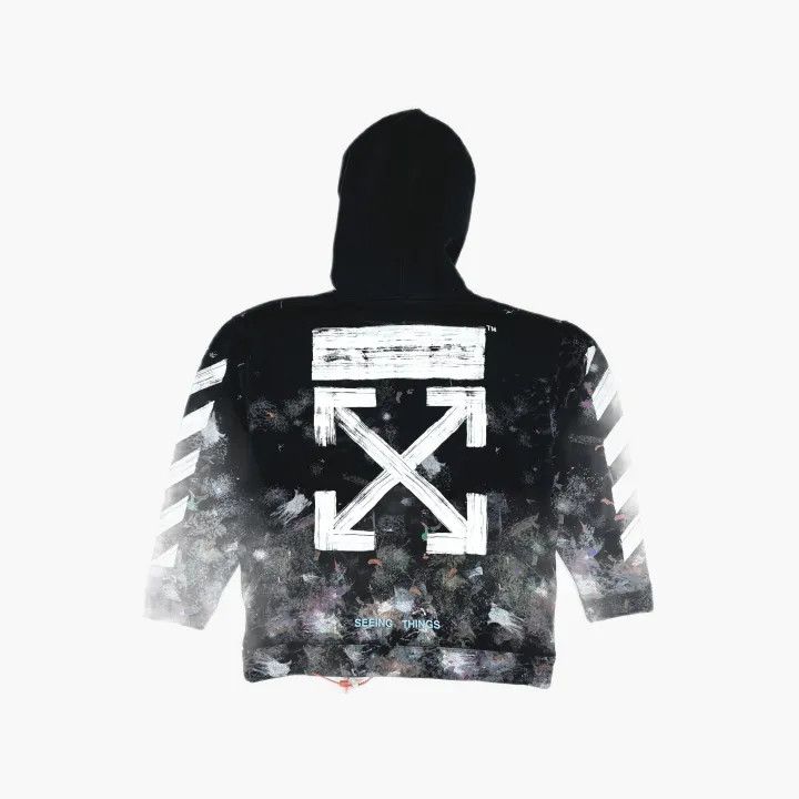 Off-White Off-White Black Graphic Print Cotton Hoodie 0079 Size US L / EU 52-54 / 3 - 3 Thumbnail