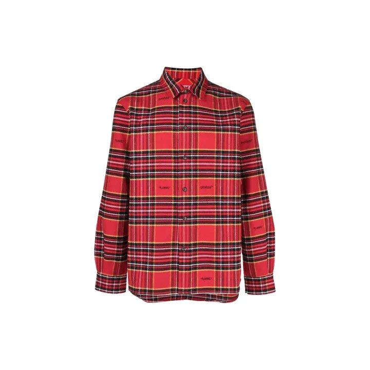 Off-White Off-White Red Plaid Long Sleeve Button-Up Shirt 0079 Size US M / EU 48-50 / 2 - 2 Thumbnail