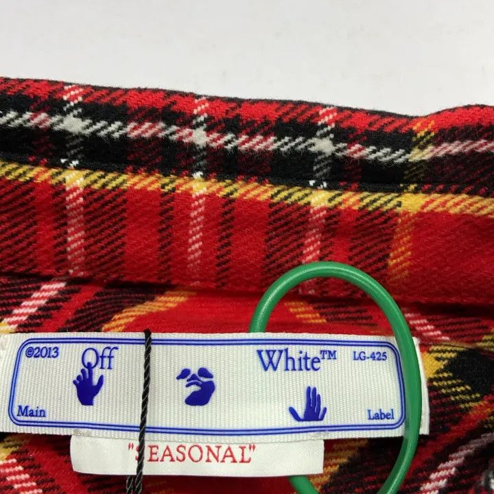 Off-White Off-White Red Plaid Long Sleeve Button-Up Shirt 0079 Size US M / EU 48-50 / 2 - 5 Thumbnail
