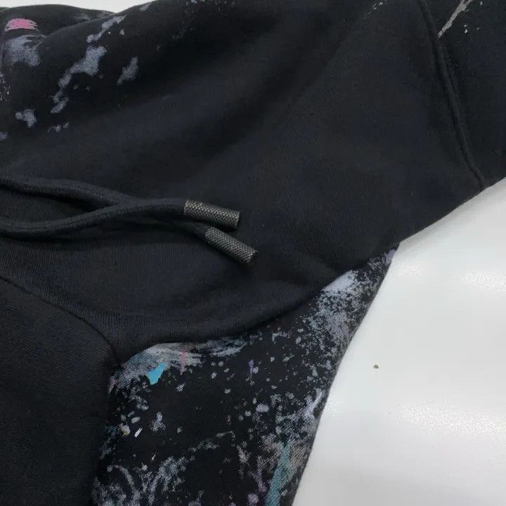 Off-White Black Fleece Hoodie with Graphic Print 0079