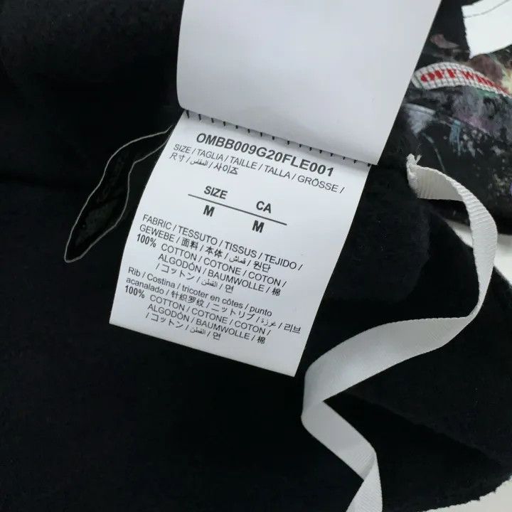 Off-White Black Fleece Hoodie with Graphic Print 0079