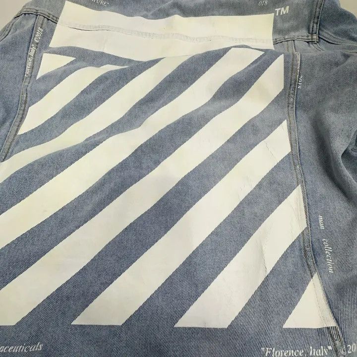 Off-White OFF-WHITE Blue Graphic Denim Jacket for Men 0079 Size US L / EU 52-54 / 3 - 5 Thumbnail