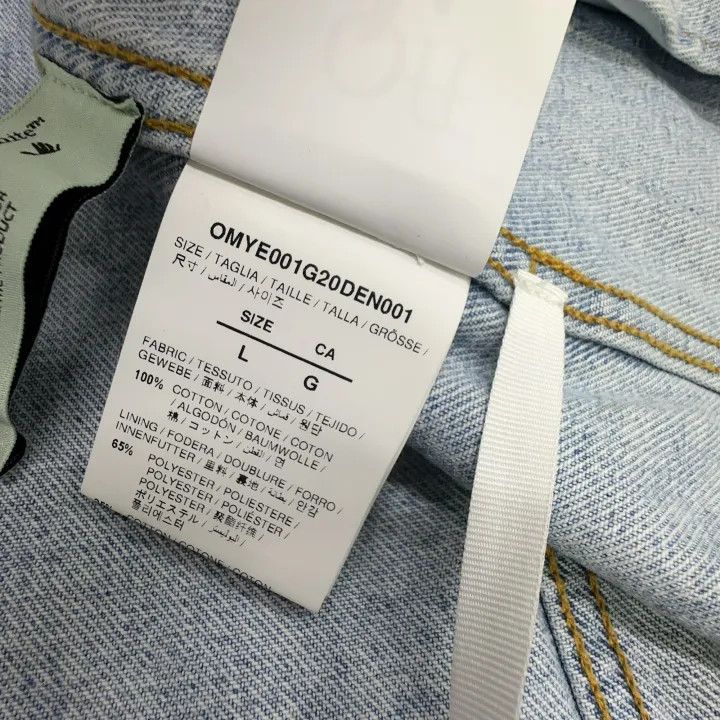 Off-White OFF-WHITE Blue Graphic Denim Jacket for Men 0079 Size US L / EU 52-54 / 3 - 3 Thumbnail