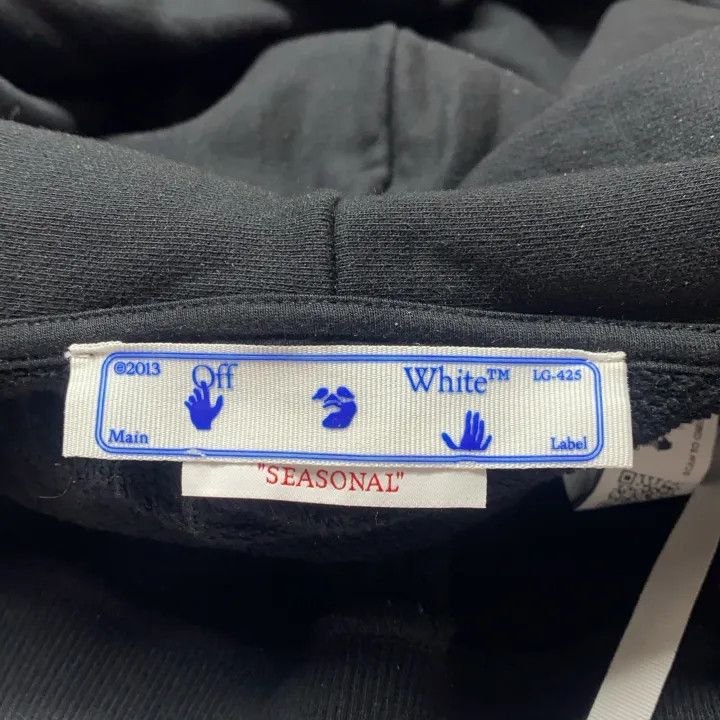 Off-White Off-White Black Logo Zip Hoodie for Men 0079 Size US L / EU 52-54 / 3 - 4 Thumbnail
