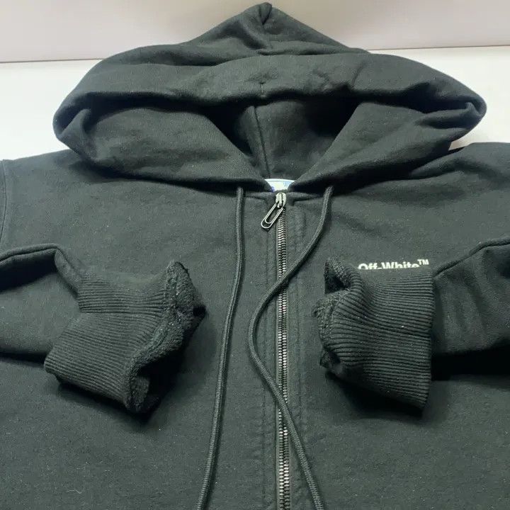 Off-White Off-White Black Logo Zip Hoodie for Men 0079 Size US L / EU 52-54 / 3 - 11 Thumbnail
