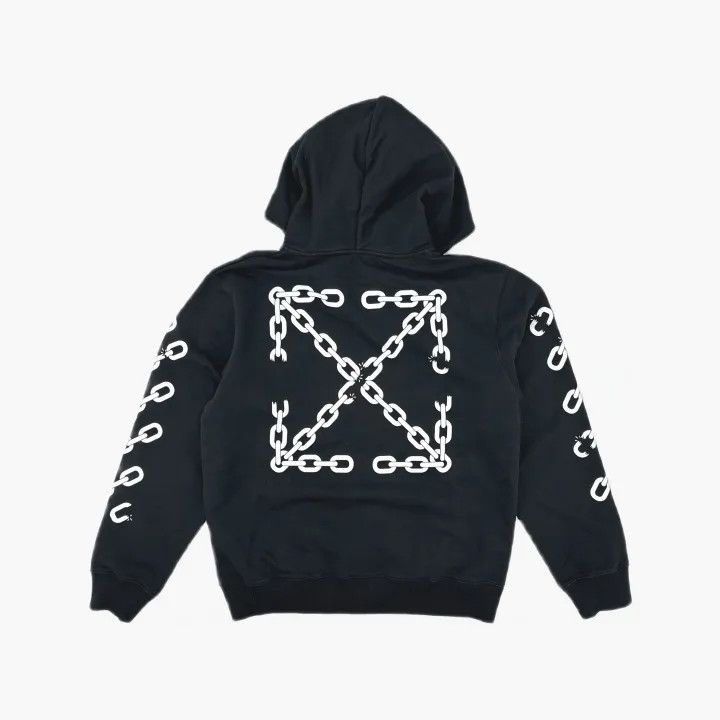 Off-White Off-White Black Logo Zip Hoodie for Men 0079 Size US L / EU 52-54 / 3 - 3 Thumbnail