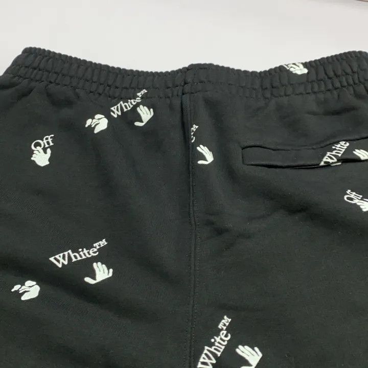 Off-White OFF-WHITE Black Logo Print Shorts for Men 0079 Size US 26 / EU 42 - 6 Thumbnail