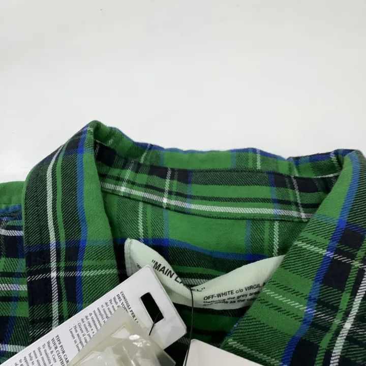 Off-White OFF-WHITE Green Plaid Long Sleeve Shirt 0079 Size US L / EU 52-54 / 3 - 5 Thumbnail