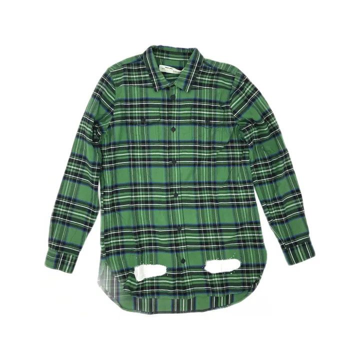Off-White OFF-WHITE Green Plaid Long Sleeve Shirt 0079 Size US L / EU 52-54 / 3 - 2 Thumbnail