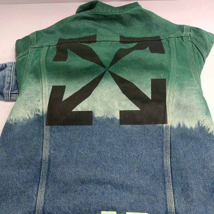 Off-White OFF-WHITE Blue Green Tie-Dye Denim Jacket 0079 Size US XS / EU 42 / 0 - 12 Thumbnail