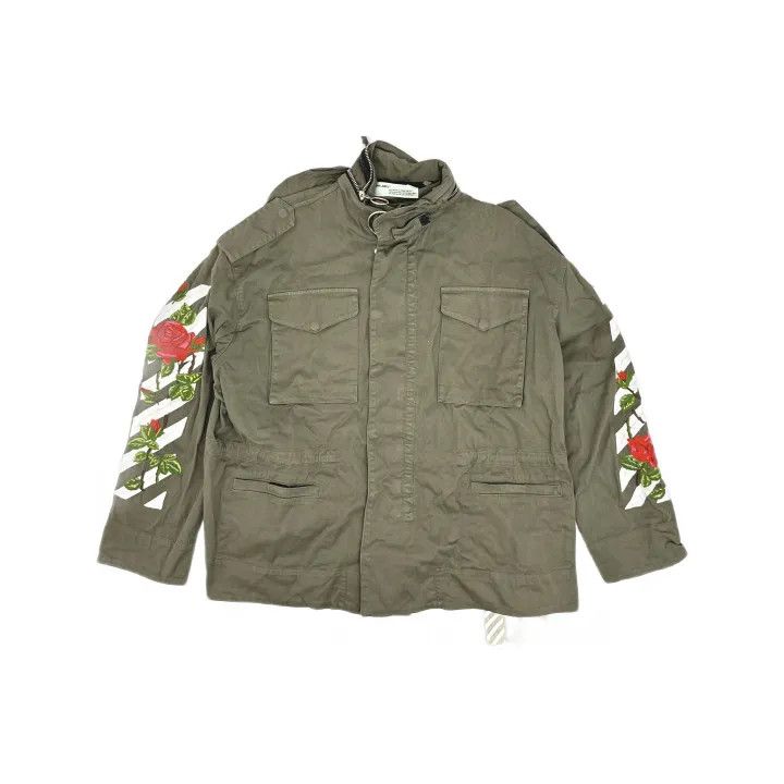 Off-White Off-White Floral Embroidered Zip-Up Long Sleeve Jacket 0079 Size US M / EU 48-50 / 2 - 2 Thumbnail