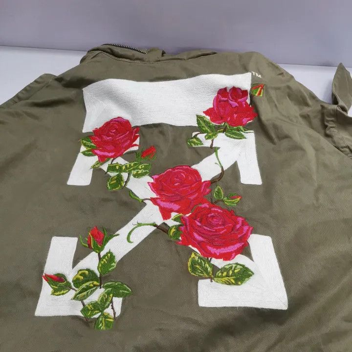 Off-White Off-White Floral Embroidered Zip-Up Long Sleeve Jacket 0079 Size US M / EU 48-50 / 2 - 8 Thumbnail