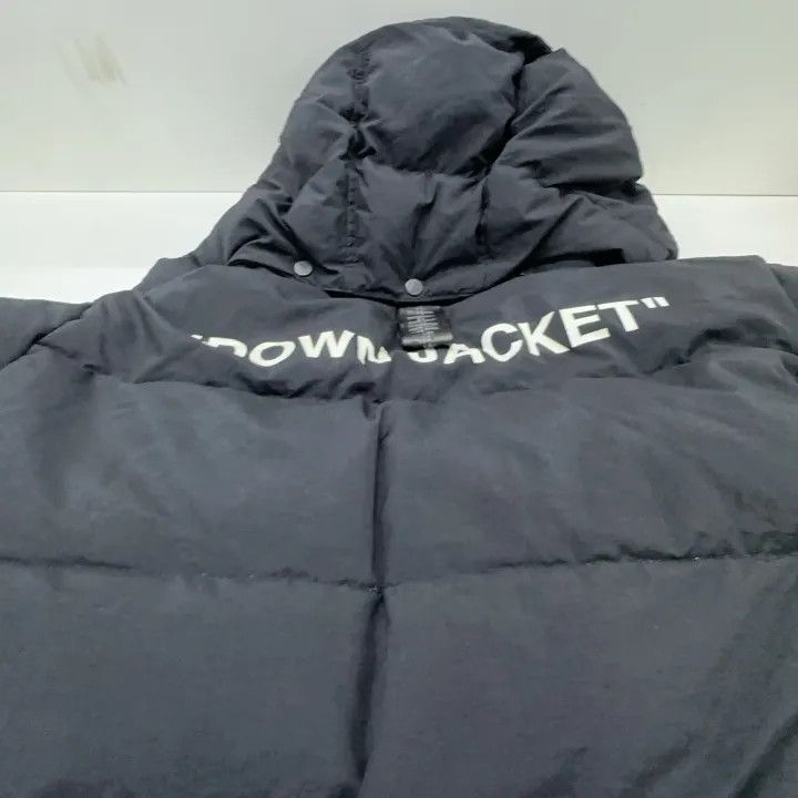 Off-White OFF-WHITE Quote Hooded Puffer Down Jacket 0079 Size US L / EU 52-54 / 3 - 6 Thumbnail