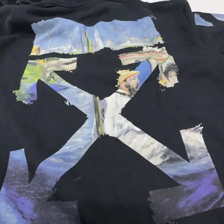 Off-White OFF-WHITE Black Hooded Zip Sweatshirt with Artwork 0079 Size US L / EU 52-54 / 3 - 5 Thumbnail