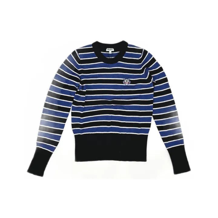 Kenzo Kenzo Striped Knit Sweater with Logo 0079 Size US S / EU 44-46 / 1 - 2 Thumbnail