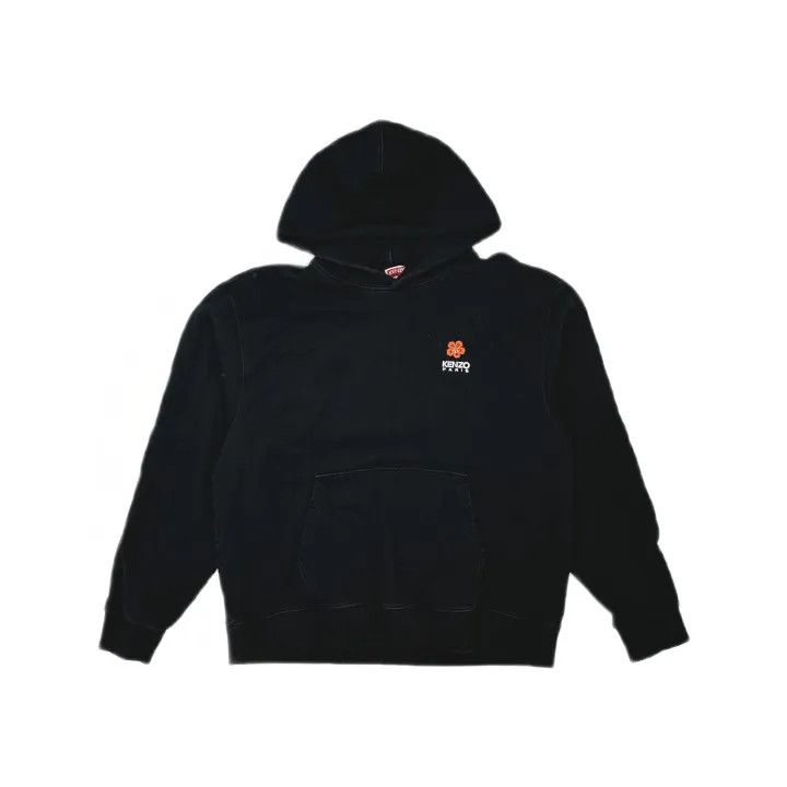 Kenzo Kenzo Black Flower Logo Hooded Sweatshirt 0079 Size US XL / EU 56 / 4 - 2 Thumbnail