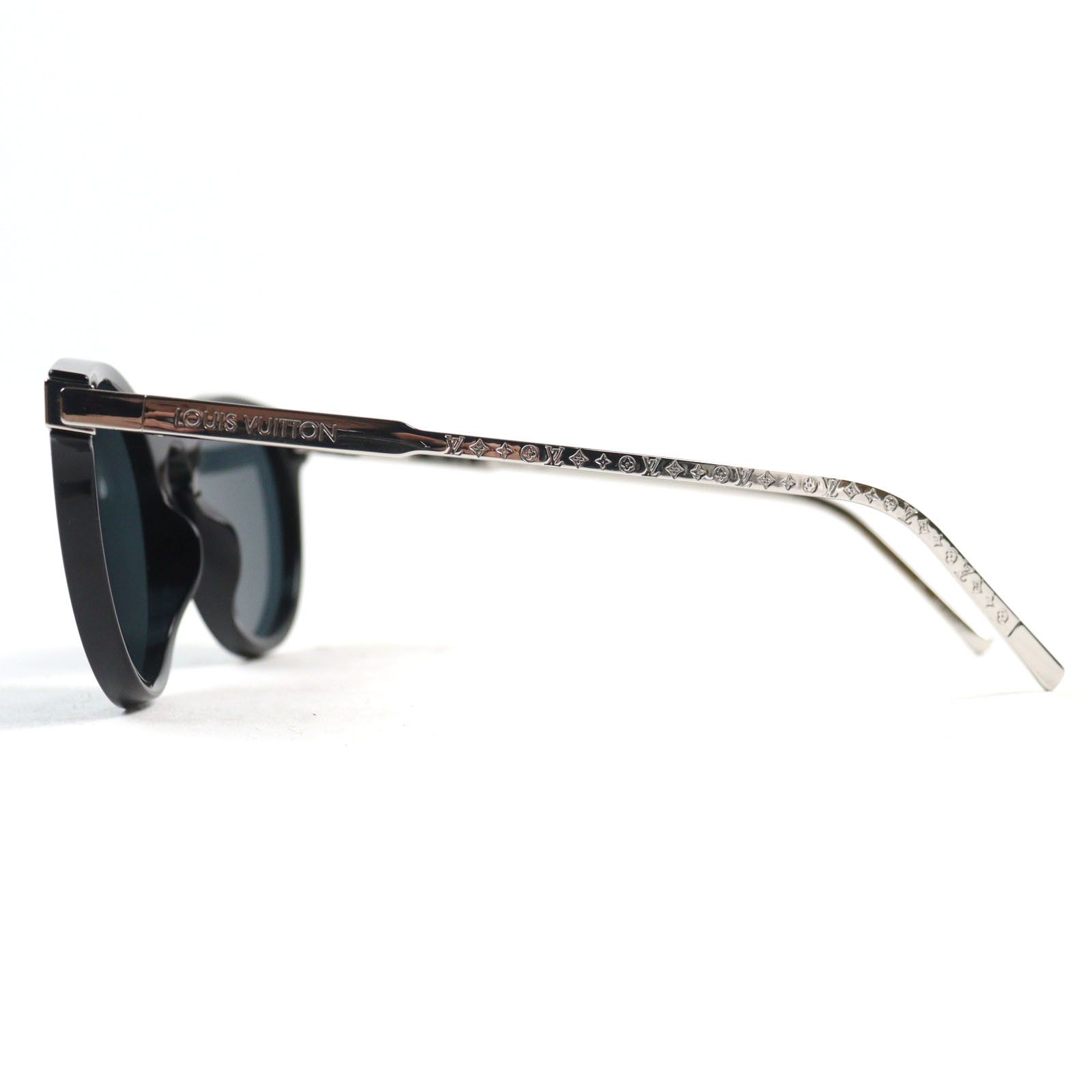 Louis Vuitton Louis Vuitton Louis Vuitton LV Rise Round Monogram Sunglasses Plastic Sunglasses Z1669E Size ONE SIZE - 4 Thumbnail