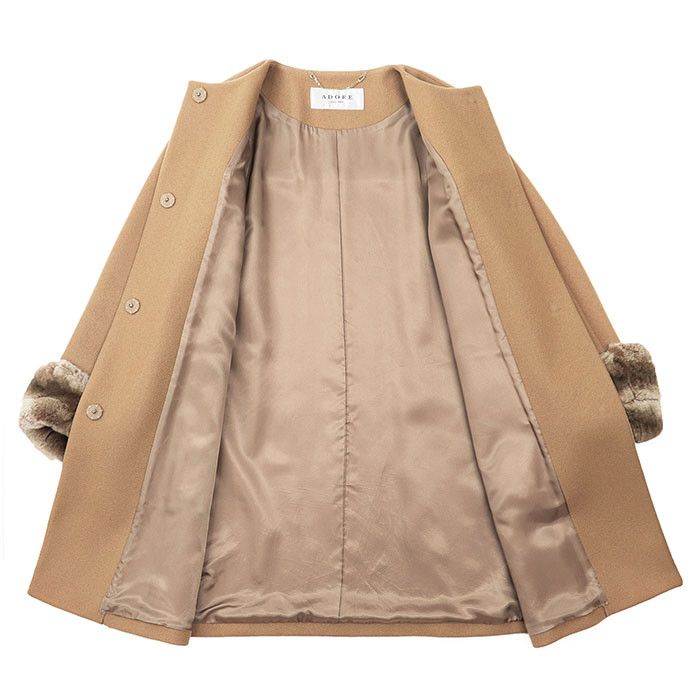 Other Other ADORE Melton Rex Rabbit Coat Natural Material Outerwear 531-252126 DUTY FREE for USA Size ONE SIZE - 6 Thumbnail