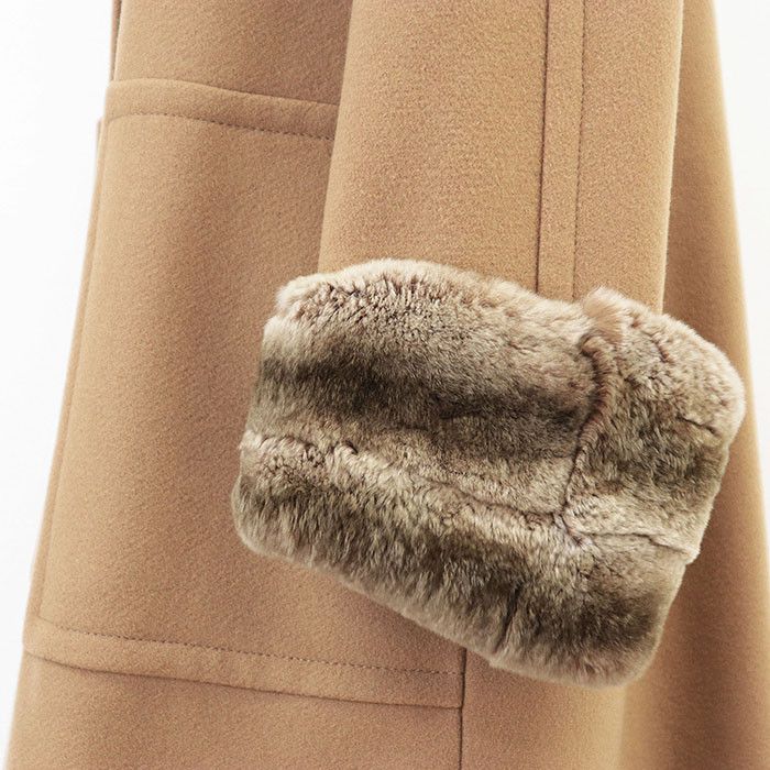 Other Other ADORE Melton Rex Rabbit Coat Natural Material Outerwear 531-252126 DUTY FREE for USA Size ONE SIZE - 5 Thumbnail