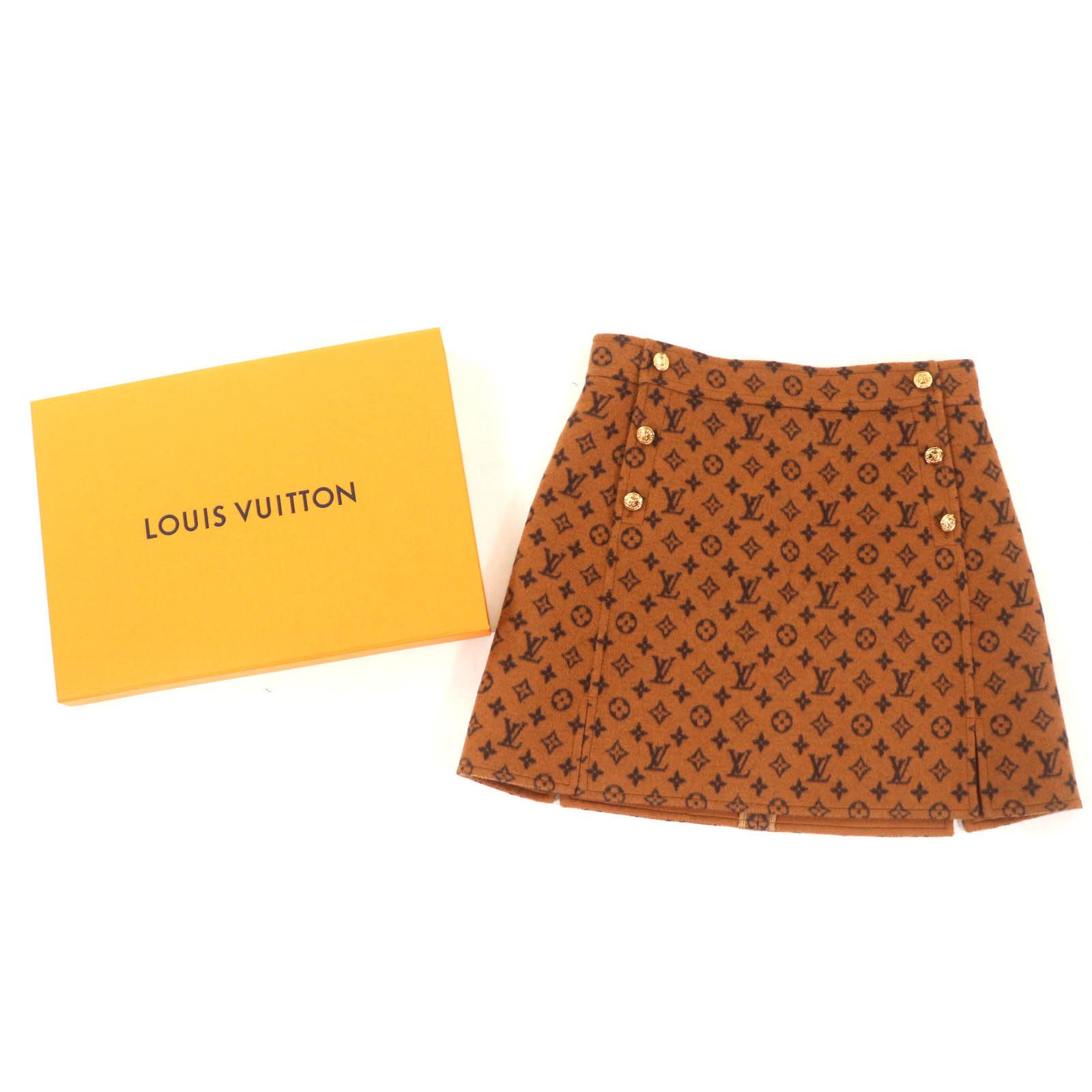 Louis Vuitton Louis Vuitton Monogram Wool Skirt Cotton Skirts
