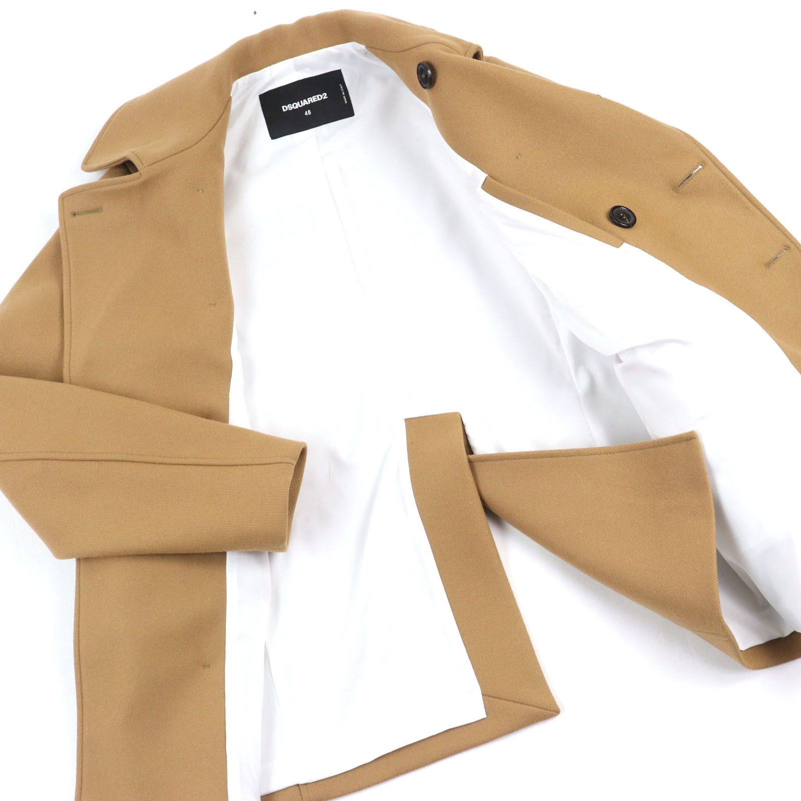 Other Other DSQUARED2 Double Breasted Pea Coat Wool Coat Others Outerwear S74AA0264 DUTY FREE for USA Size ONE SIZE - 3 Thumbnail