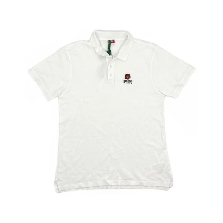 Kenzo KENZO White Boke Flower Logo Embroidered Polo Shirt 0079 Size US L / EU 52-54 / 3 - 2 Thumbnail