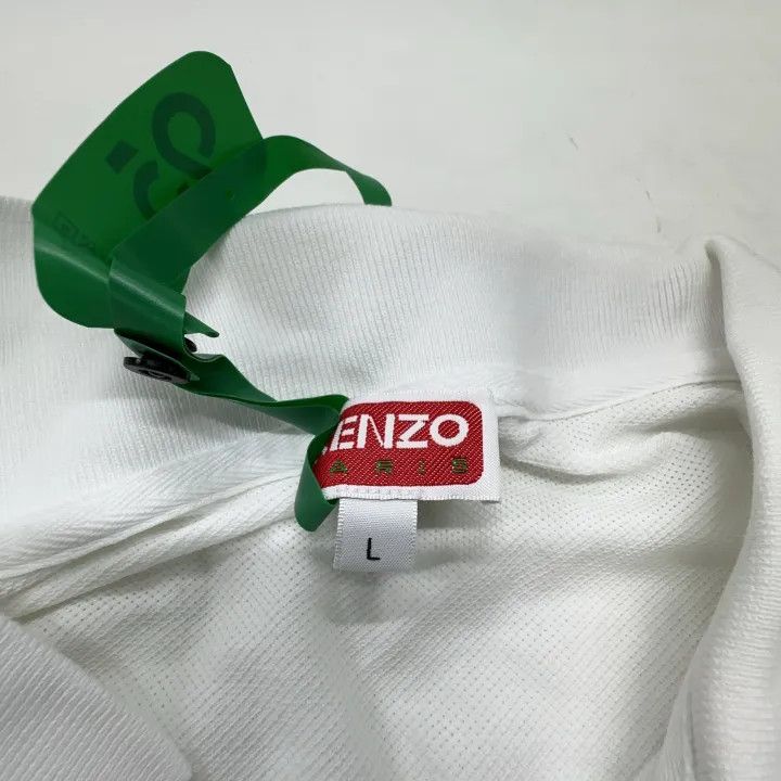 Kenzo KENZO White Boke Flower Logo Embroidered Polo Shirt 0079 Size US L / EU 52-54 / 3 - 4 Thumbnail