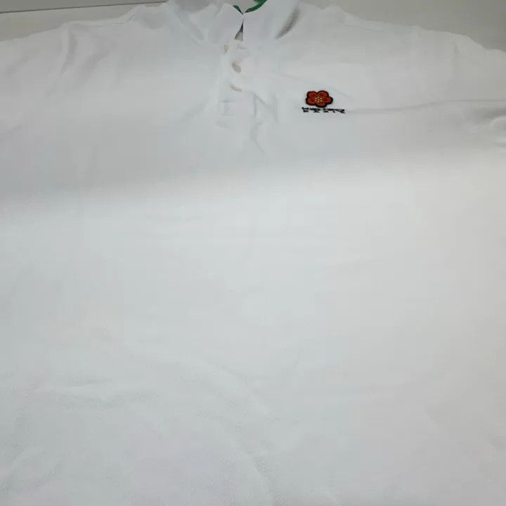 Kenzo KENZO White Boke Flower Logo Embroidered Polo Shirt 0079 Size US L / EU 52-54 / 3 - 8 Thumbnail