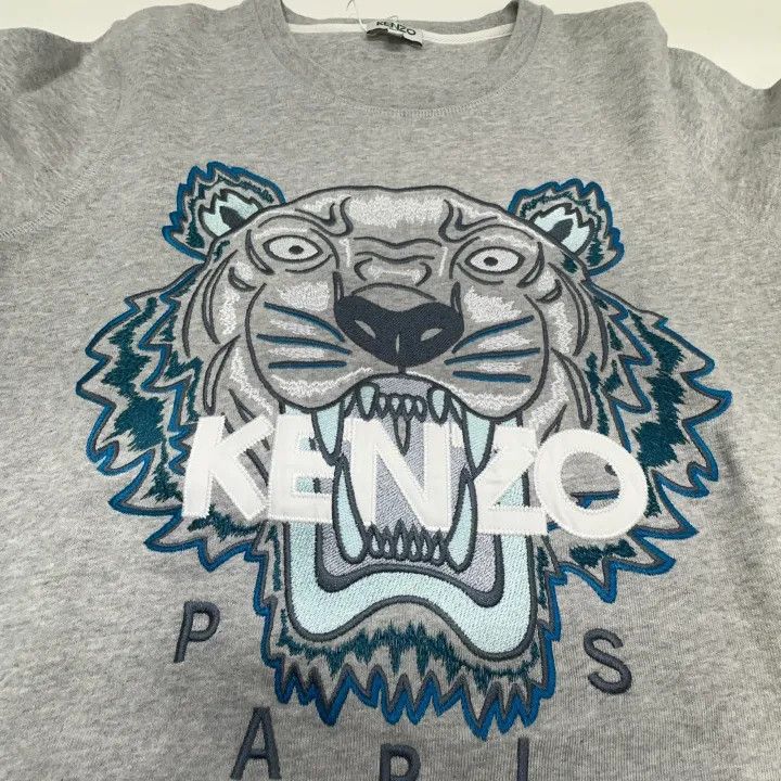 Kenzo KENZO Casual Gray Embroidered Sweatshirt 0079 Size US M / EU 48-50 / 2 - 10 Thumbnail