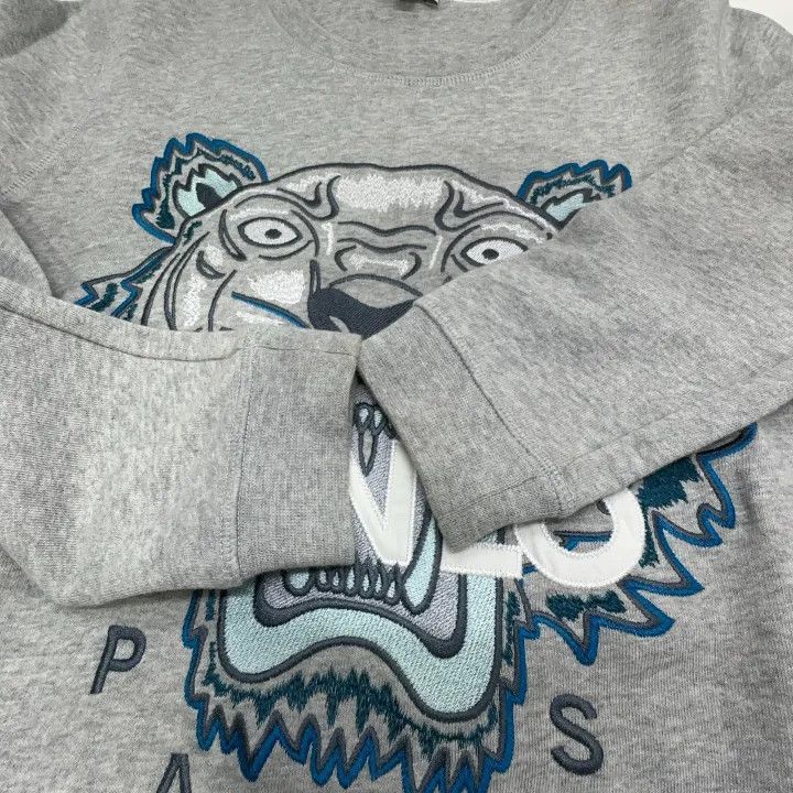 Kenzo KENZO Casual Gray Embroidered Sweatshirt 0079 Size US M / EU 48-50 / 2 - 13 Thumbnail