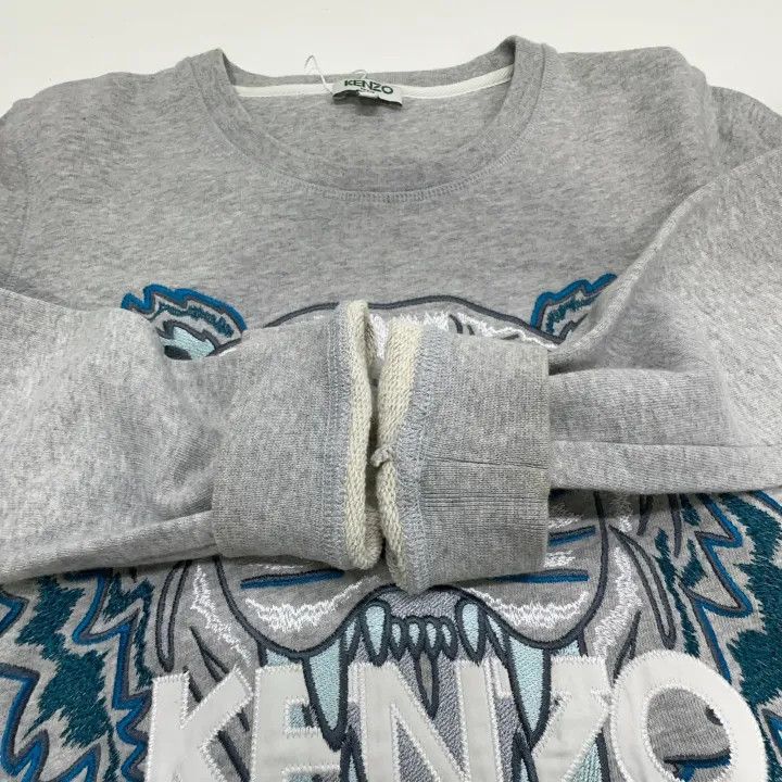 Kenzo KENZO Casual Gray Embroidered Sweatshirt 0079 Size US M / EU 48-50 / 2 - 8 Thumbnail