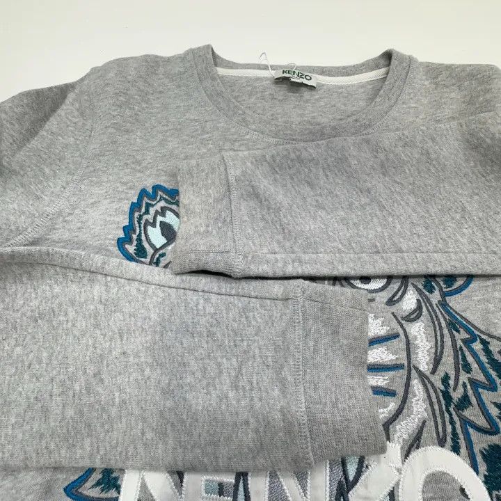 Kenzo KENZO Casual Gray Embroidered Sweatshirt 0079 Size US M / EU 48-50 / 2 - 9 Thumbnail